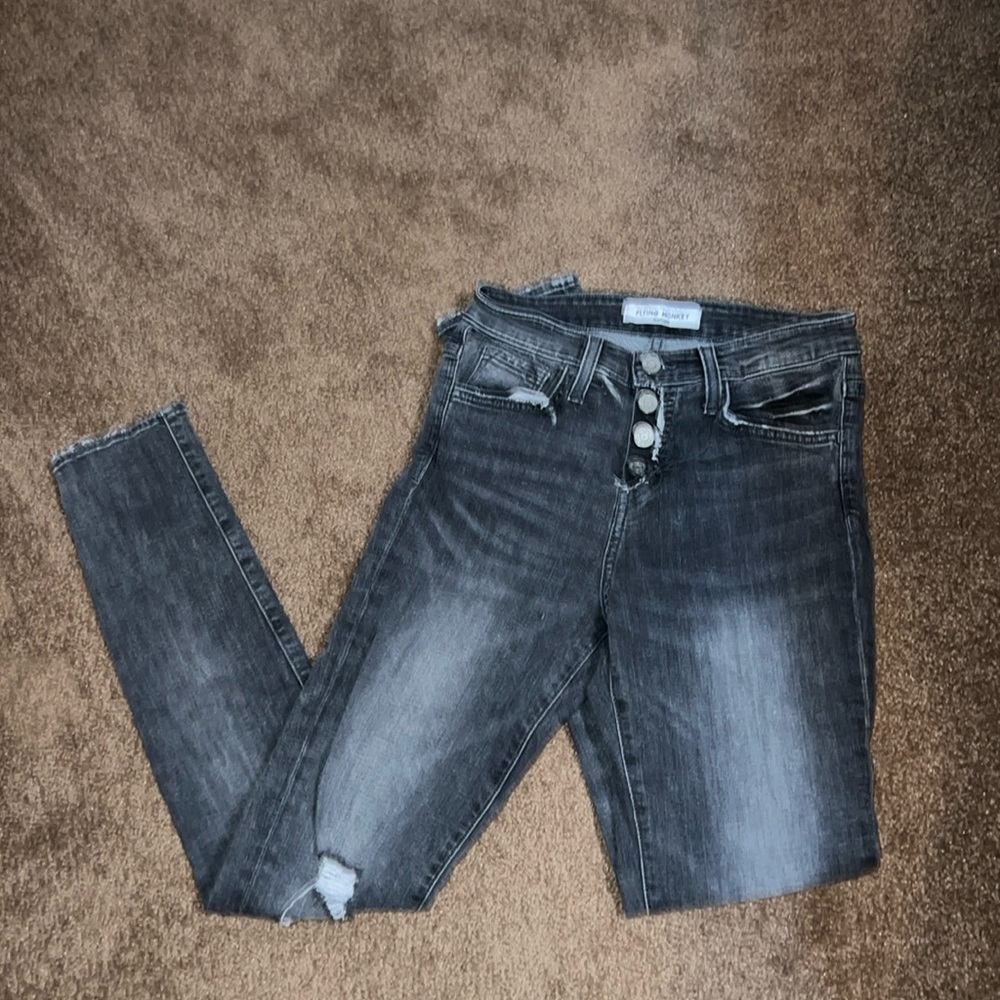 Flying monkey distressed straight leg Jean